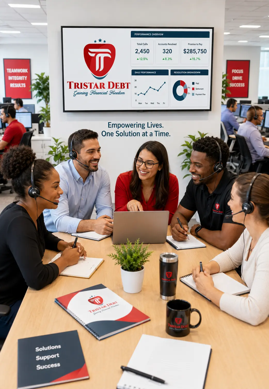 The Tristar team collaborating around one table